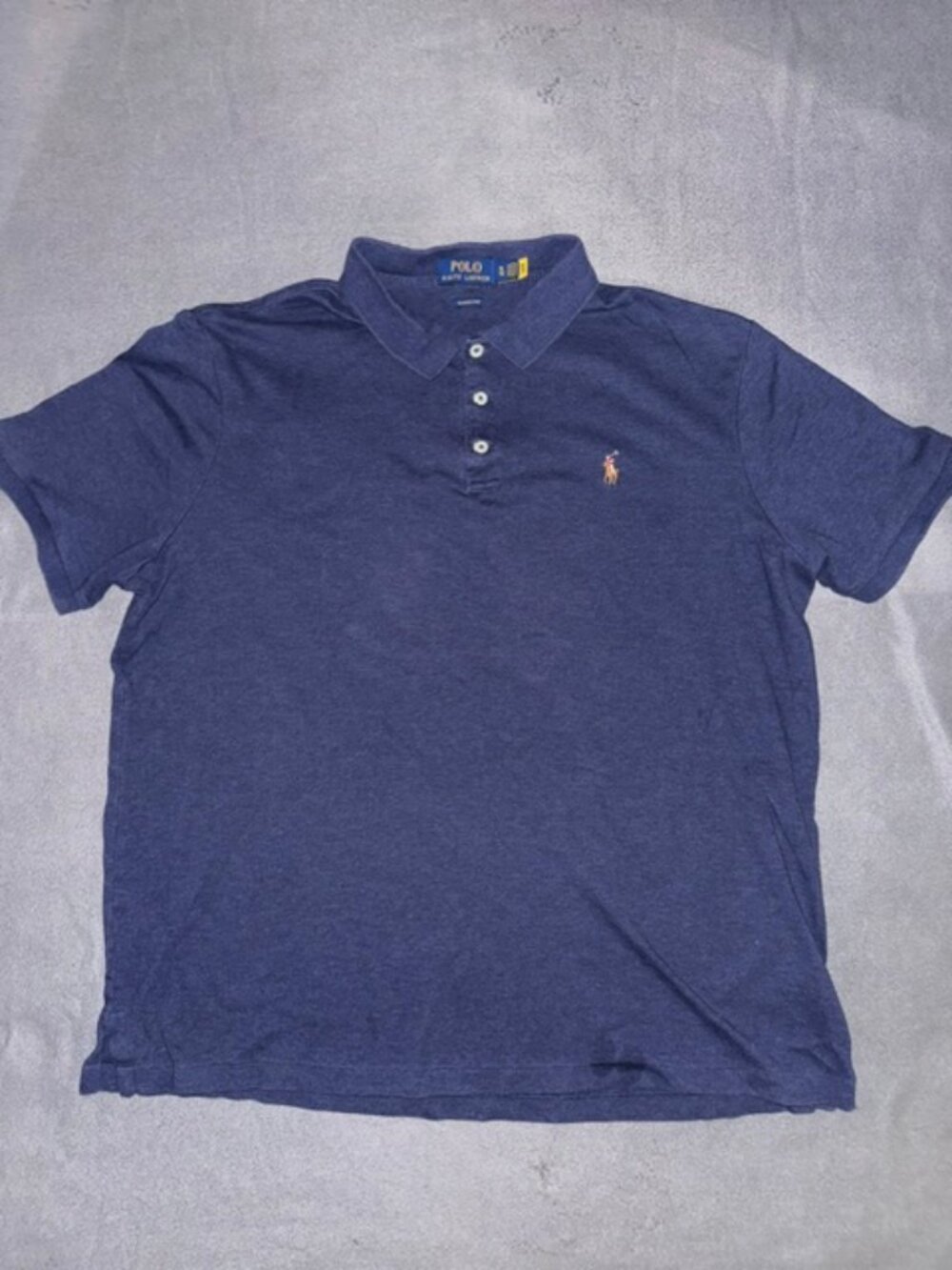 Polo Ralph Lauren Shirt Men’s XL Navy Blue Classic Fit SS Flesh Pony Polo
